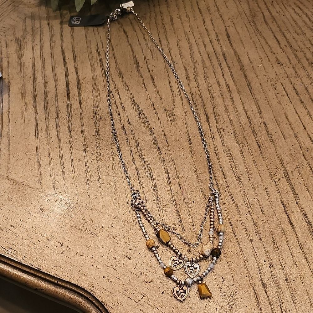 Heart Charm Layered Necklace Precious Stone NWT Jim Shore